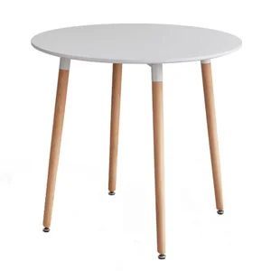 Jídelní stůl ELCAN NEW TYP 2 – bílá/buk, průměr 80 cm