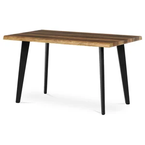 Jídelní stůl FENKALIV 130x80 cm – staré dřevo, černé kovové nohy