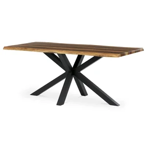 Jídelní stůl GARPONAR 180×90 cm – staré dřevo, černý kov