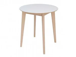 Jídelní stůl MECOPHAG, bílá/dub sonoma, 70 cm Ø, 5 let záruka
