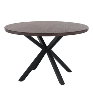 Jídelní stůl MEDOR, kulatý, 120 cm, tmavý dub / černá