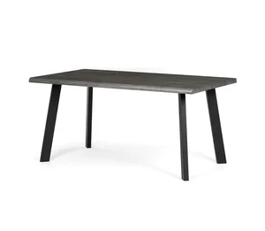 Jídelní stůl MORWELZAN 160×90×77 cm – šedý dub, černé nohy