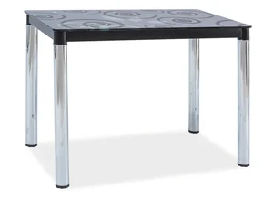 Jídelní stůl NEFON 2 100x60 cm – sklo/černá-chrom