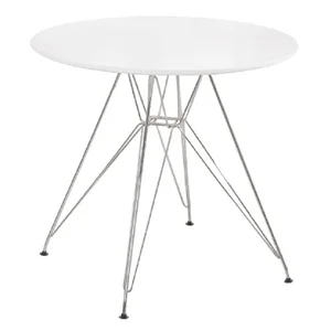Jídelní stůl RONDY NEW 80 cm – bílá HG, MDF/chrom