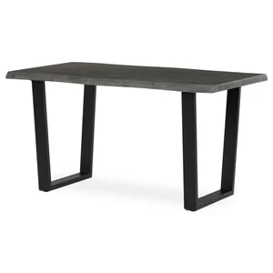 Jídelní stůl ZANYORAR 140x80 cm – šedý dub, černé kovové nohy