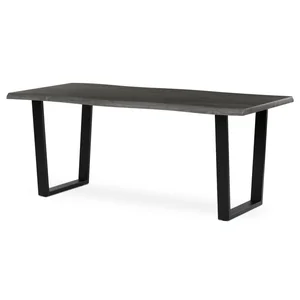 Jídelní stůl ZANYORAR 180×90 cm – šedý dub a černé kovové nohy