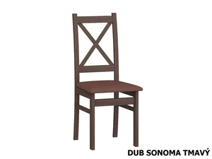 Jídelní židle Blitar – hnědá ekokůže, dub sonoma tmavý, 5 let záruka