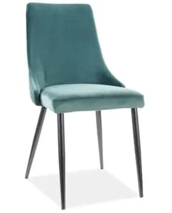 Jídelní židle NOPI velvet zelená/černá mat