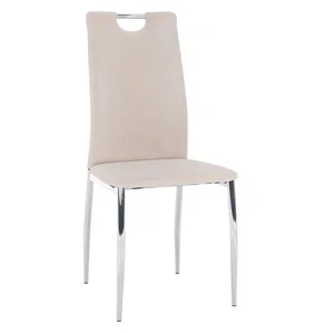 Jídelní židle OLIVA NEW – béžová Velvet a chrom