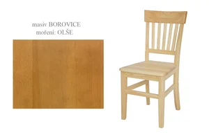 Jídelní židle RUFINA I – masiv borovice, moření olše