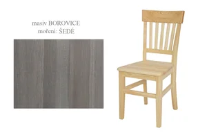 Jídelní židle RUFINA I – masiv borovice, šedé moření
