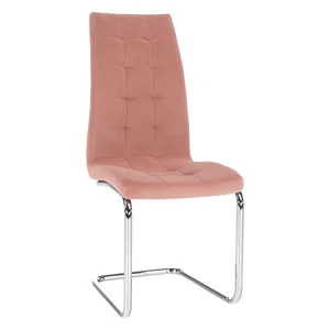 Jídelní židle SALOMA NEW, sametová růžová, chrom
