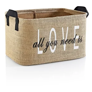 Jutový úložný koš 30×22×30 cm – Mioli Decor