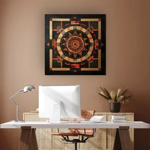 Kalachakra Mandala na Dřevěném Panelu