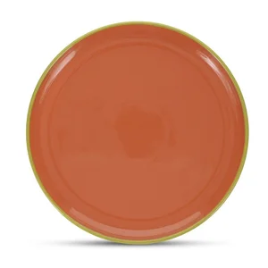 Kameninový talíř Duo 26 cm – zeleno-oranžový