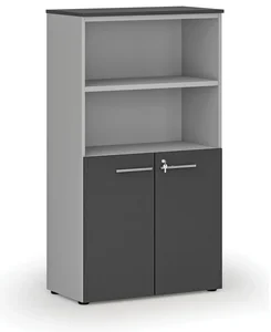 Kancelářská skříň PRIMO GRAY s dveřmi na 2 patra