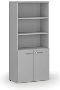 Kancelářská skříň PRIMO GRAY s uzamykatelnými dveřmi