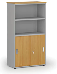Kancelářská skříň PRIMO šedá/buk