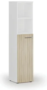 Kancelářská skříň PRIMO WHITE s uzamykatelnými dveřmi