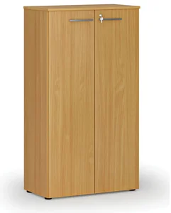 Kancelářská skříň PRIMO WOOD s dveřmi, buk, 800x420x1434 mm