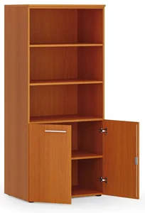 Kancelářská skříň PRIMO WOOD s nízkými dveřmi, třešeň