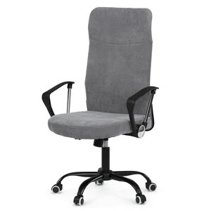 Kancelářská židle ROSZANAR – šedý potah, houpací mechanismus, kovový kříž