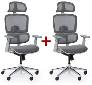 Kancelářská židle WILMOT s bonusem 1+1 zdarma, šedý design