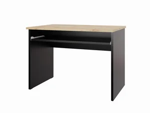 Kancelářský PC stůl Gianni s výsuvnou deskou – černá/dub Wotan