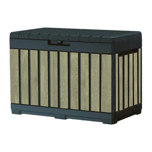 Kentwood Ashwood Deco – plastový zahradní úložný box, Keter (černý / světlý odstín)