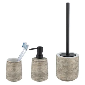 Keramická sada doplňků do koupelny Fedio, hnědá – Wenko