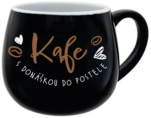 Keramický hrnek s nápisem Kafe s donáškou do postele, 300 ml