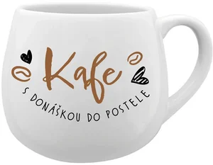Keramický hrnek s nápisem Káva s donáškou do postele, 300 ml