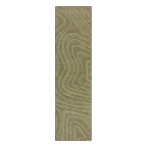 Khaki ručně tkaný vlněný běhoun 60x230 cm Mesmerise Sage