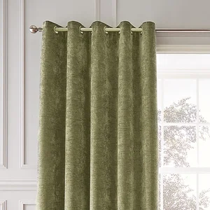 Khaki termo závěsy ze žinylky, sada 2 ks, 168×229 cm, Selene Luxury Chenille Hyperion