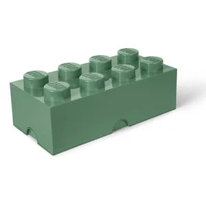 Khaki úložný box LEGO® ve tvaru kostky