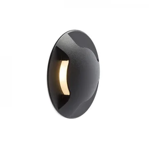 KICK III Zápustné LED 1W, černá, 230V, IP54, 3000K – DESIGN RENDL
