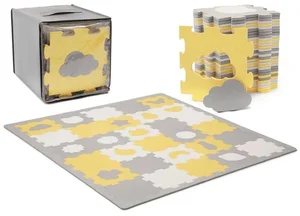 Kinderkraft Select LUNO Pěnové Puzzle 30 dílků Šedo-žluté