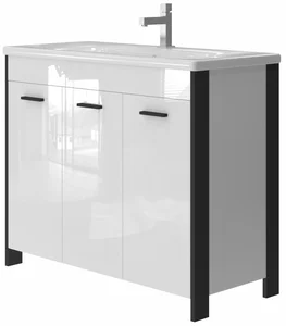 Kingsbath Lavedo Broadway Black 100 Skříňka s Umyvadlem a Košem