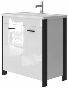 Kingsbath Lavedo Broadway Black 80 Koupelnová Skříňka s Umyvadlem