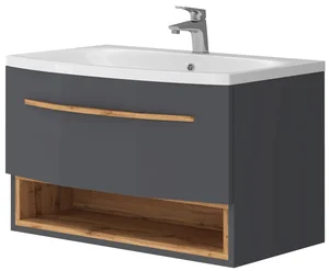 Kingsbath Lavedo Stellantis Antracit 80cm koupelnová skříňka s umyvadlem