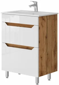 Kingsbath Neo Wotan Oak 60 cm Koupelnová Skříňka s Umyvadlem