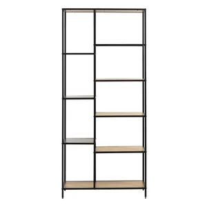 Knihovna Altino 80×180×35 cm – černá a dekor dubu