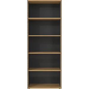 Knihovna Podium dub-antracit 75x196x40 cm