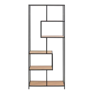 Knihovna Seaford s dubovým dekorem 77x185 cm