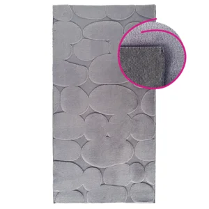 Koberec 80×150 cm – světle šedý s 3D vzorem kamenů