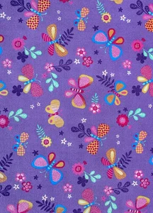 Koberec na míru Breno PAPILLON 17, šířka 400 cm, Fialová/Multicolor