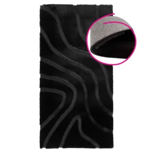 Koberec PUFIN TYP 2 140×200 cm, černá s 3D vzorem