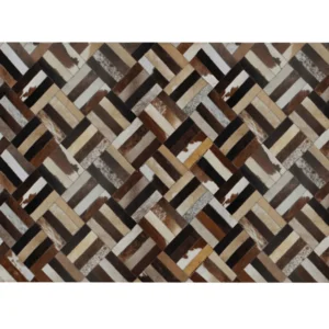Koberec z hovězí kůže Typ 2, patchwork, 200×300 cm