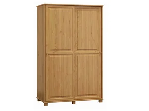 Kombinovaná šatní skříň BHAGIRA 2D, šířka 133 cm, masiv borovice, moření olše