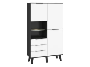Kombinovaná skříň OSMAK 2D3S, černý/bílý lesk